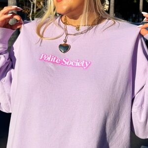 Polite Society x Ulta Purple All In The Name Team Sweatshirt Crewneck Top Medium